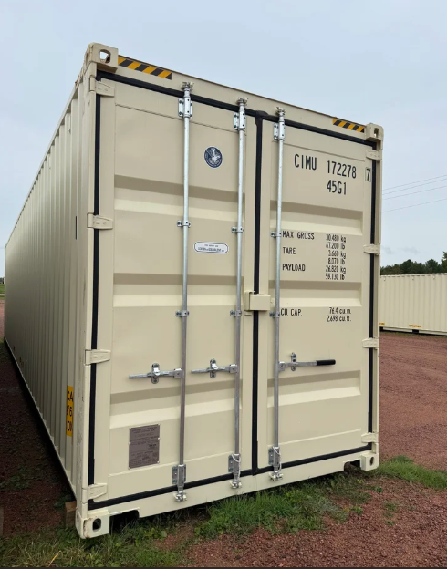 40ft high cube shipping container tan beige